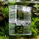 Aquarium Breeder Box for Fish Tank, Acrylic Fry Hatchery &amp; Isolation Box with Air Pump Connector, Double Layer Nursery for Guppy Fry, Shrimp, Betta and Injured Fish (Small)