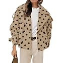 Tankaneo Womens Cropped Trench Double Breasted Short Jacket with Belt