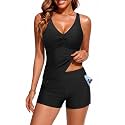 Tankini Bathing Suits with Skirt Two Piece Tummy Control Twist Swimsuits