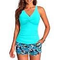 Tankini Bathing Suits with Skirt Two Piece Tummy Control Twist Swimsuits