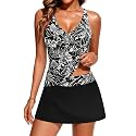 Tankini Bathing Suits with Skirt Two Piece Tummy Control Twist Swimsuits