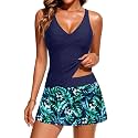 Tankini Bathing Suits with Skirt Two Piece Tummy Control Twist Swimsuits