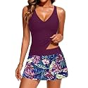 Tankini Bathing Suits with Skirt Two Piece Tummy Control Twist Swimsuits