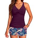 Tankini Bathing Suits with Skirt Two Piece Tummy Control Twist Swimsuits