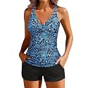 Tankini Bathing Suits with Skirt Two Piece Tummy Control Twist Swimsuits