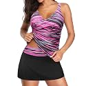 Tankini Bathing Suits with Skirt Two Piece Tummy Control Twist Swimsuits