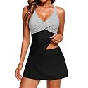 Tankini Bathing Suits with Skirt Two Piece Tummy Control Twist Swimsuits