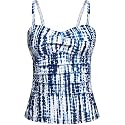 Tankini Top for Women Tummy Control Bathing Suit Bandeau Swim Tops Only
