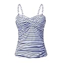 Tankini Top for Women Tummy Control Bathing Suit Bandeau Swim Tops Only