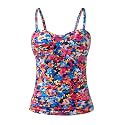 Tankini Top for Women Tummy Control Bathing Suit Bandeau Swim Tops Only