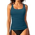 Tankini Tops for Women Tummy Control Swimwear Top Only No Bottom