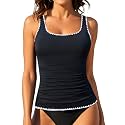 Tankini Tops for Women Tummy Control Swimwear Top Only No Bottom