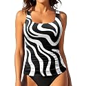 Tankini Tops for Women Tummy Control Swimwear Top Only No Bottom