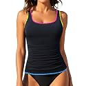Tankini Tops for Women Tummy Control Swimwear Top Only No Bottom