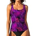 Tankini Tops for Women Tummy Control Swimwear Top Only No Bottom