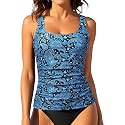 Tankini Tops for Women Tummy Control Swimwear Top Only No Bottom