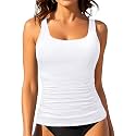 Tankini Tops for Women Tummy Control Swimwear Top Only No Bottom