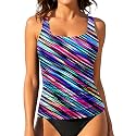 Tankini Tops for Women Tummy Control Swimwear Top Only No Bottom