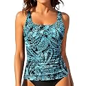 Tankini Tops for Women Tummy Control Swimwear Top Only No Bottom