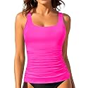 Tankini Tops for Women Tummy Control Swimwear Top Only No Bottom