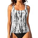 Tankini Tops for Women Tummy Control Swimwear Top Only No Bottom