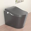 Tankless Modern Smart Toilet with Bidet Porcelain Grey Smart Toilet with Foot Sensor/Remote Modern Bathrooms Eco-Friendly