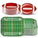 Tanlade 200 Pcs Football Paper Plates, 2 Styles for Game Day Party