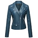 Tanming Women's Faux Leather Moto Biker Short Coat Jacket
