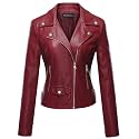 Tanming Women's Faux Leather Moto Biker Short Coat Jacket
