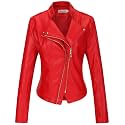 Tanming Women's Faux Leather Moto Biker Short Coat Jacket
