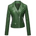 Tanming Women's Faux Leather Moto Biker Short Coat Jacket