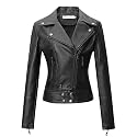Tanming Women's Faux Leather Moto Biker Short Coat Jacket