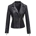 Tanming Women's Faux Leather Moto Biker Short Coat Jacket