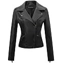 Tanming Women's Faux Leather Moto Biker Short Coat Jacket