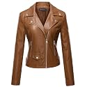 Tanming Women's Faux Leather Moto Biker Short Coat Jacket
