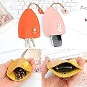 1 Pc's PU Leather Creative Pull Out Cute Large Capacity Car Key Case, Case Key Holder, Cartoon Pull Type Key Bag super large capacity(multicolour)
