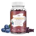 Tanning Gummies - Support a Natural Radiant Glow Year-Round - Oral Tan Support with Beta Carotene, Lycopene & Vitamins for Skin Health and Even Tone - Vegan & Sugar-Free Chews