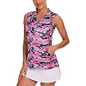 Tanst Sky Womens Sleeveless Golf Shirt Zip Up Workout Tops with Pockets