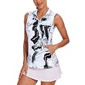 Tanst Sky Womens Sleeveless Golf Shirt Zip Up Workout Tops with Pockets