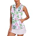 Tanst Sky Womens Sleeveless Golf Shirt Zip Up Workout Tops with Pockets
