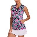 Tanst Sky Womens Sleeveless Golf Shirt Zip Up Workout Tops with Pockets
