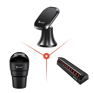 tantra car accessories combo kit with car mobile holder car mini dustbin can and car parking magnetic telephone number plate combo tango