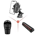 TANTRA Car Accessories Combo Kit with Car Mobile Holder, Car Mini Dustbin Can and Car Parking Magnetic Telephone Number Plate (Combo Twist)