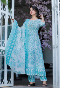 tanvifashion women viscose rayon kurta pant dupatta set