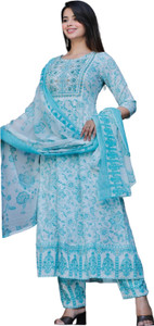 tanvifashion women viscose rayon kurta pant dupatta set