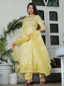 TANVIFASHION Women Viscose Rayon Kurta Pant Dupatta Set