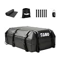 TANX Car Roof Bag - 21 Cubic Feet Rooftop Cargo Carrier, 100% Waterproof for All Cars with/Without Roof Rack, Includes Anti-Slip Mat, 12 Reinforced Straps, 6 Door Hooks, Luggage Lock & Storage Bag