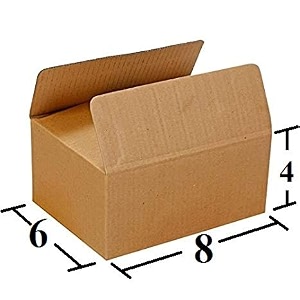 brown 3 ply corrugated box - 8x4x4 inches for secure storage and shipping pack of 40
