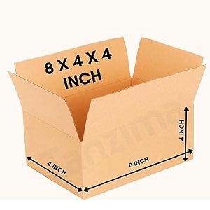 brown 3 ply corrugated box - 8x4x4 inches for secure storage and shipping pack of 20