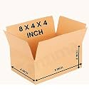 Brown 3 Ply Corrugated Box - 8X4X4 Inches, for Secure Storage and Shipping (Pack of 20)